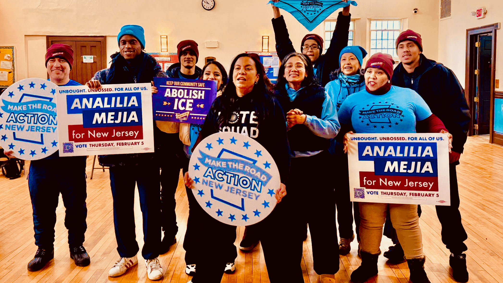 Photo: Make the Road Action NJ supporting Analilia Mejia in the Democratic primary special election in NJ-11.