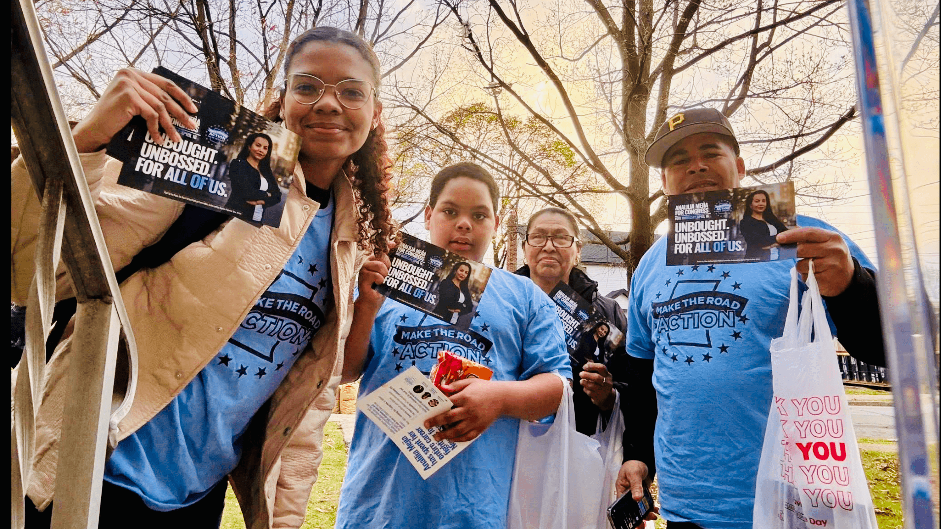 Photo: Make the Road Action NJ campaigning for Analilia Mejia in New Jersey’s 11th Congressional District.