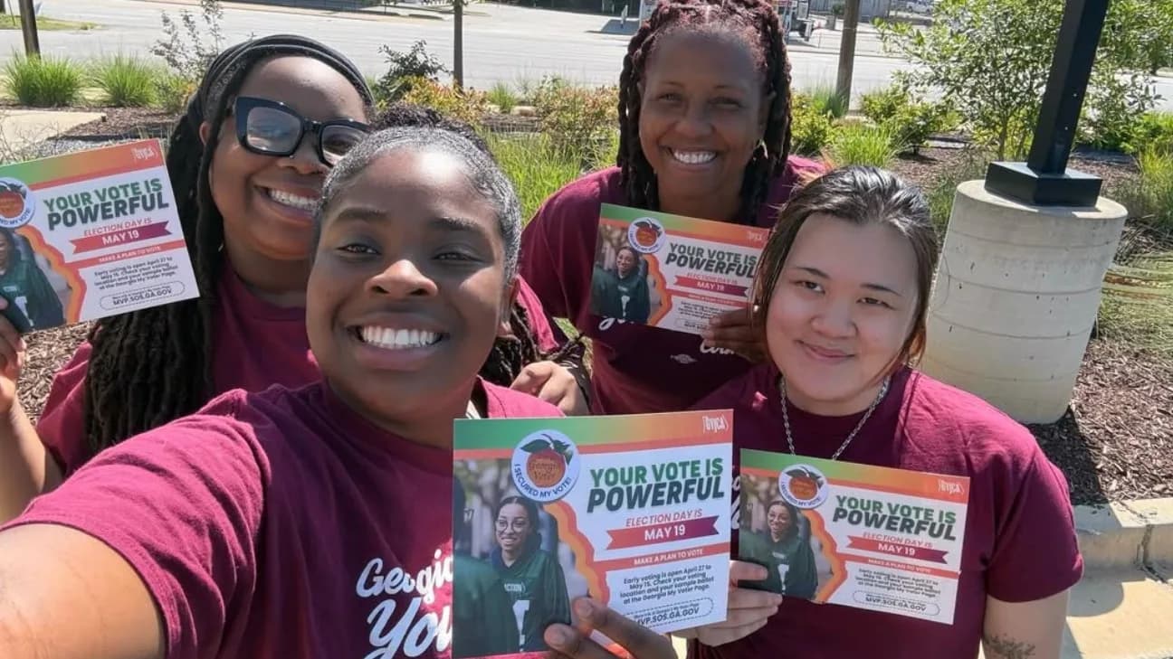 Photo: Georgia Youth Justice Coalition canvassers ahead of the May 2026 primary.