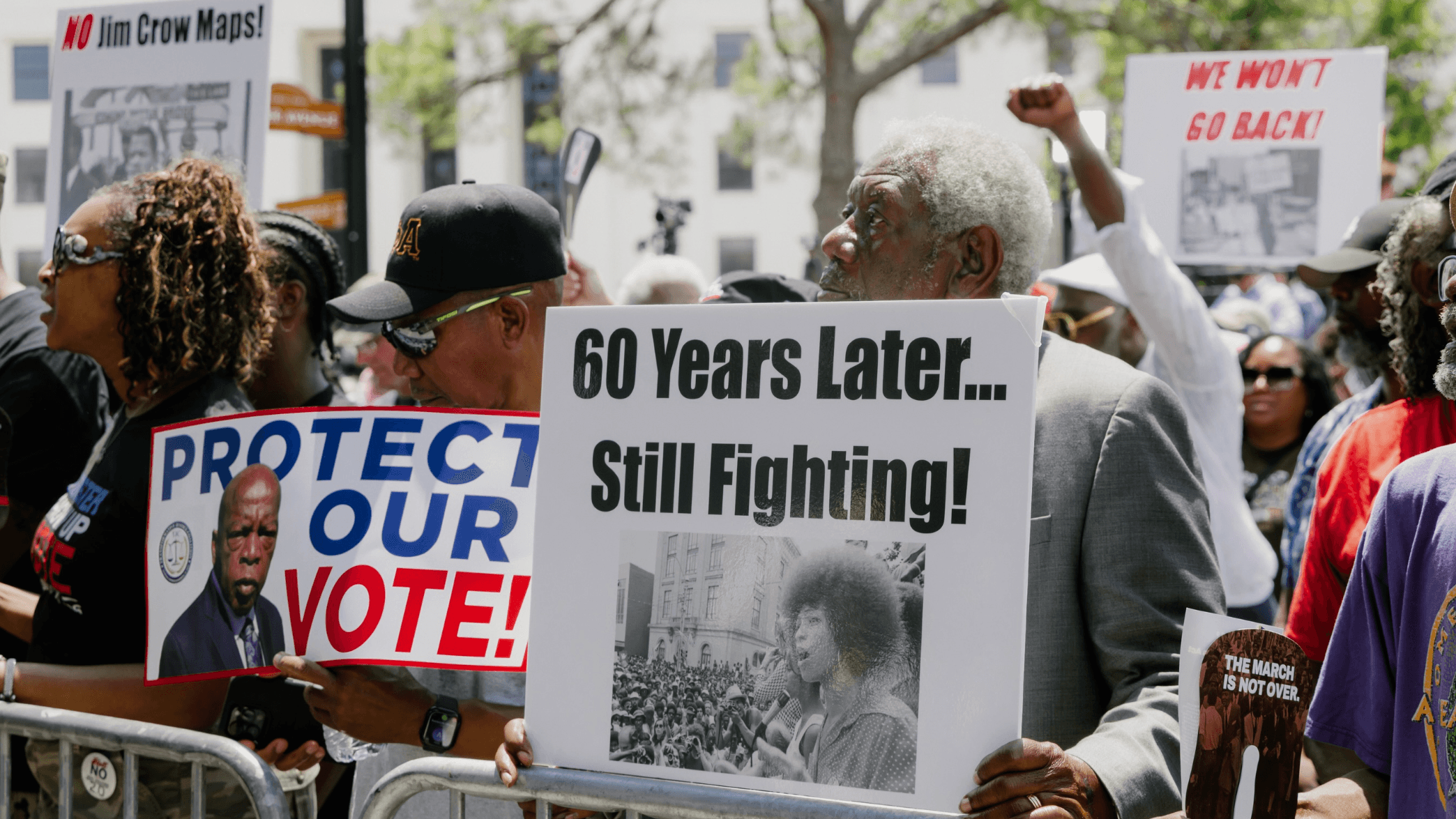 Photo: All Roads Lead to the South attendees fighting for voting rights and Black voting power with MVP partner Black Voters Matter Fund, 5/17/2026. (Credit: photojones.co)